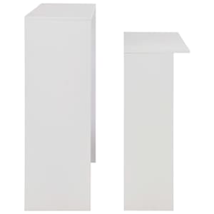 Barový stůl se 2 stolními deskami bílý 130 x 40 x 120 cm - obrázek 6