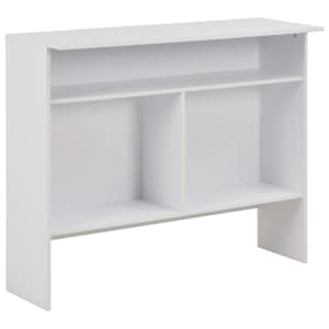 Barový stůl se 2 stolními deskami bílý 130 x 40 x 120 cm - obrázek 8