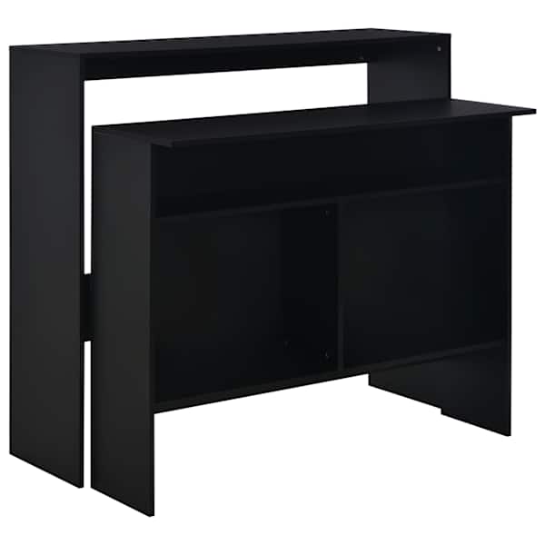 vidaXL baarilaud 2 lauaplaadiga, must, 130 x 40 x 120 cm