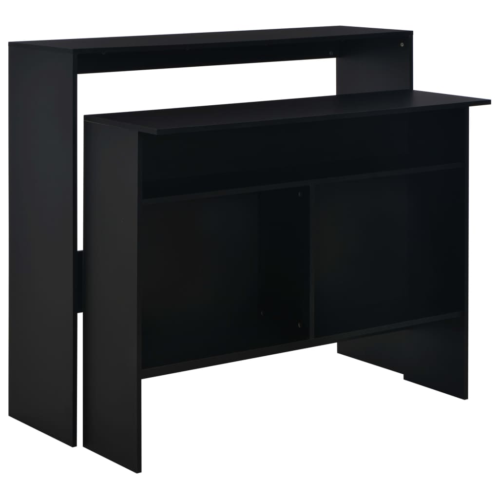 vidaXL barbord med 2 bordplader 130 x 40 x 120 cm sort