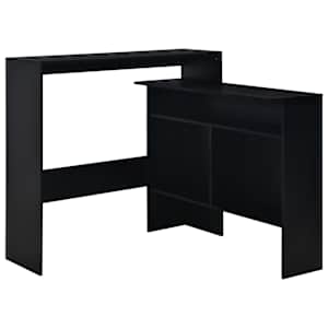 Barový stůl se 2 stolními deskami černý 130 x 40 x 120 cm - obrázek 2