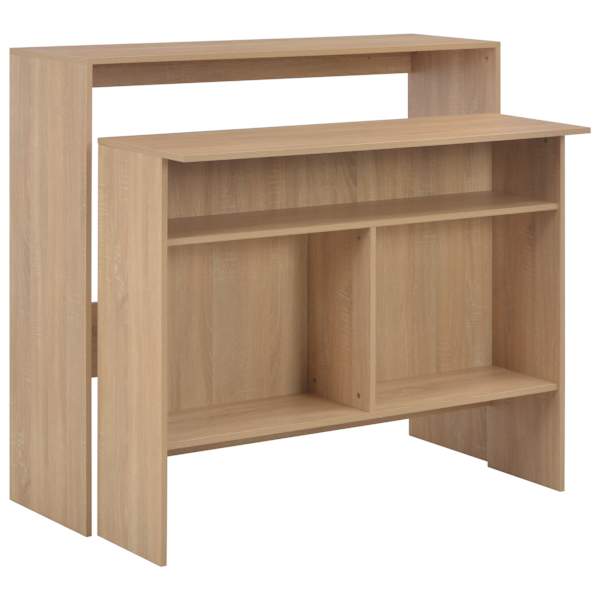 vidaXL baarilaud 2 lauaplaadiga, tamm, 130 x 40 x 120 cm