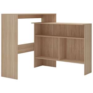Barový stůl se 2 stolními deskami dub 130 x 40 x 120 cm - obrázek 2