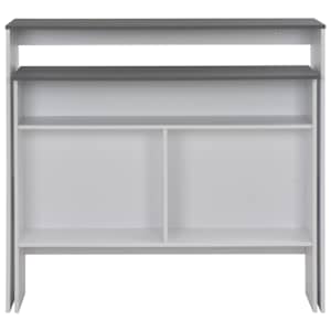 Barový stůl se 2 stolními deskami bílý a šedý 130 x 40 x 120 cm - obrázek 4