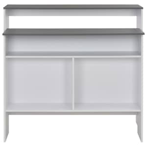Barový stůl se 2 stolními deskami bílý a šedý 130 x 40 x 120 cm - obrázek 5