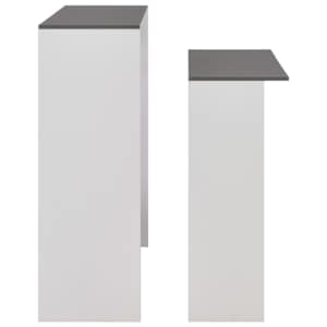 Barový stůl se 2 stolními deskami bílý a šedý 130 x 40 x 120 cm - obrázek 6