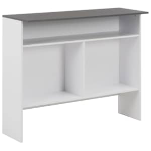 Barový stůl se 2 stolními deskami bílý a šedý 130 x 40 x 120 cm - obrázek 8