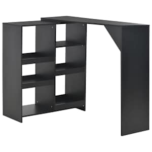 vidaXL baarilaud liigutatava riiuliga, must, 138 x 39 x 110 cm
