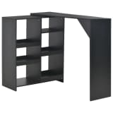 vidaXL Bartisch mit Beweglichem Regal Schwarz 138 x 40 x 120 cm