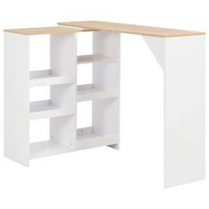 vidaXL baarilaud liigutatava riiuliga, valge, 138 x 39 x 110 cm