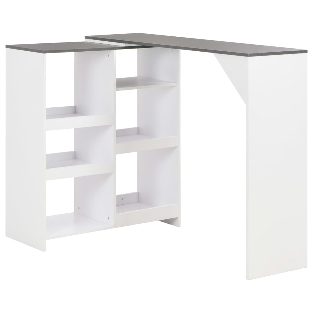 

vidaXL Bar Table with Moveable Shelf White 54.3"x15.4"x43.3"