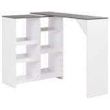 vidaXL Bartisch mit Beweglichem Regal Weiß 138 x 40 x 120 cm