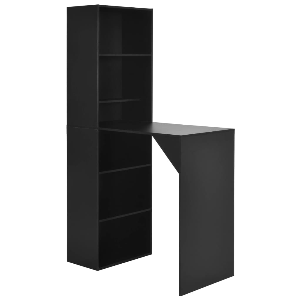 Image of vidaXL Bar Table with Cabinet Black 115x59x200 cm