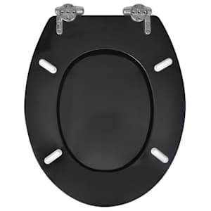 WC sedátka s funkcí pomalého sklápění 2 ks černá MDF - obrázek 5