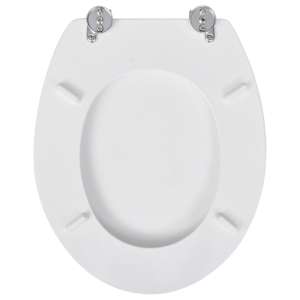 WC sedátka s víkem 2 ks MDF bílá - obrázek 5