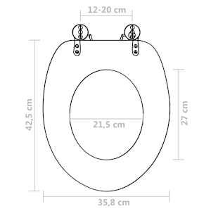WC sedátka s víky 2 ks MDF hnědá - obrázek 9