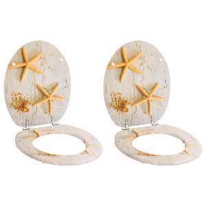 Deska za WC školjko s pokrovom 2 kosa MDF morska zvezda