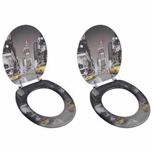 Deska za WC školjko s pokrovom 2 kosa mediapan New York