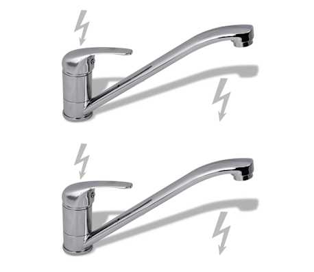 Vidaxl Kitchen Mixer Taps 2 Pcs Chrome Vidaxl Ie