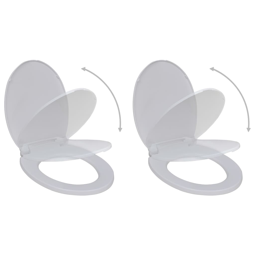 Photos - Toilet Seat VidaXL  with Soft Close Lids 2 pcs Plastic White 