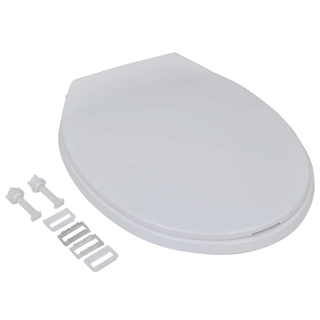vidaXL Capace WC cu închidere silențioasă, 2 buc., alb, plastic
