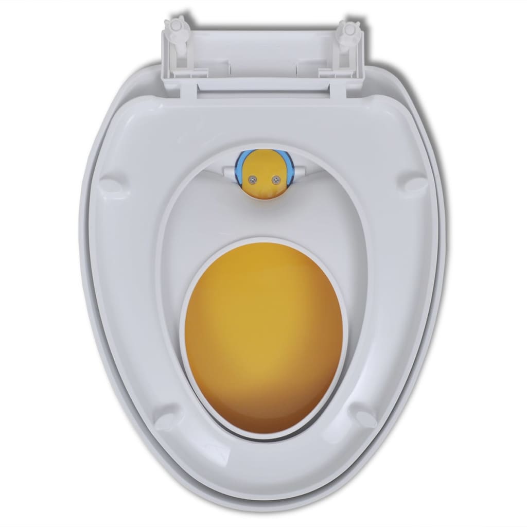 WC sedátka s funkcí pomalého sklápění 2 ks bílo-žlutá plastová