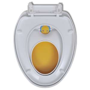 WC sedátka s funkcí pomalého sklápění 2 ks bílo-žlutá plastová - obrázek 9