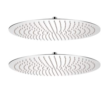 vidaXL Cabeça de chuveiro 2 pcs aço inoxidável Ø 50 cm
