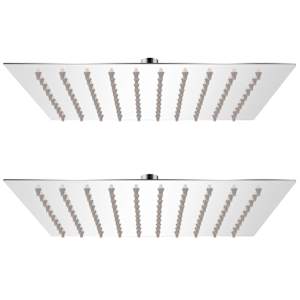 Glava za nadglavni tuš 2 kosa nerjaveče jeklo 20x20 cm