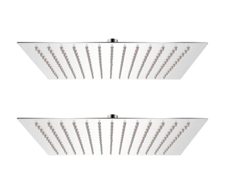 vidaXL Cabeça de chuveiro 2 pcs aço inoxidável 30x30 cm