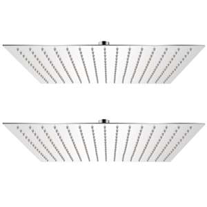 Glava za nadglavni tuš 2 kosa nerjaveče jeklo 40x40 cm