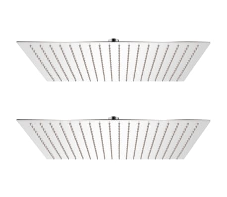 vidaXL Cabeça de chuveiro 2 pcs aço inoxidável 50x50 cm