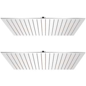 Glava za nadglavni tuš 2 kosa nerjaveče jeklo 50x50 cm