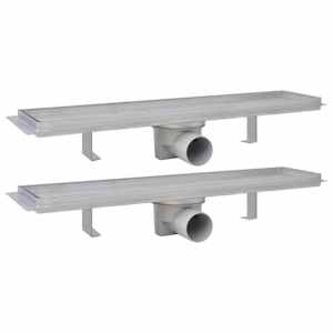Rovný sprchový odtokový žlab 2 ks 530 x 140 mm nerezová ocel - obrázek 2