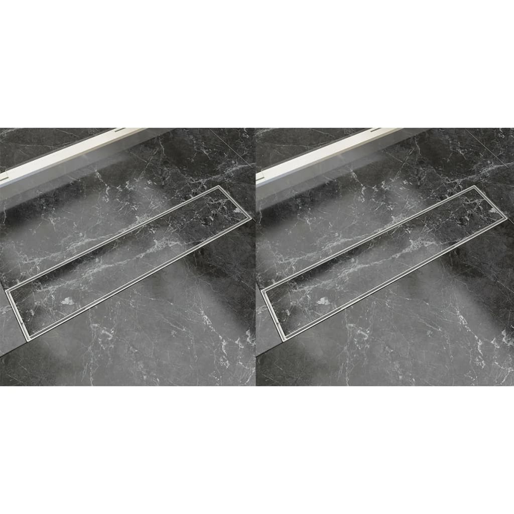 vidaXL Rigolă liniară duș, 2 buc, 530 x 140 mm, oțel inoxidabil vidaXL