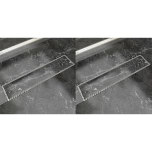 Rovný sprchový odtokový žlab 2 ks 530 x 140 mm nerezová ocel
