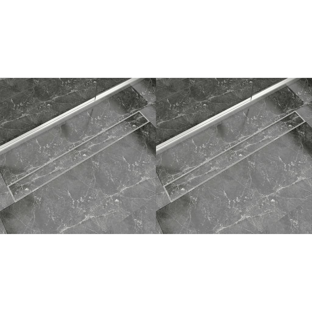 vidaXL Rigolă de duș liniară, 2 buc., 1030×140 mm, oțel inoxidabil de la vidaxl imagine noua