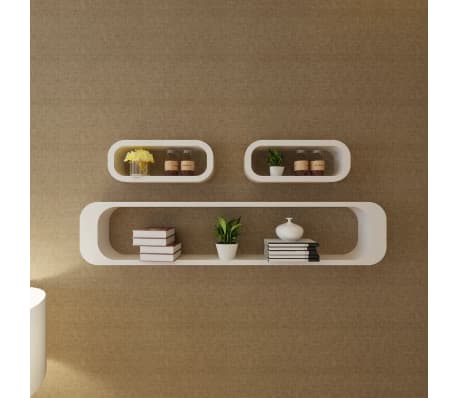 vidaXL Estanterías de cubos para pared 6 unidades blanco