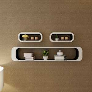 vidaXL Vegghyller 6 stk svart og hvit