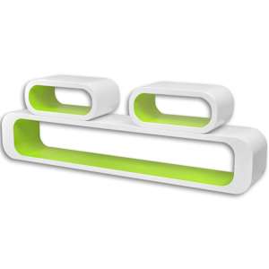 vidaXL Wandregale Regalw&uuml;rfel 6 Stk. Gr&uuml;n und Wei&szlig;