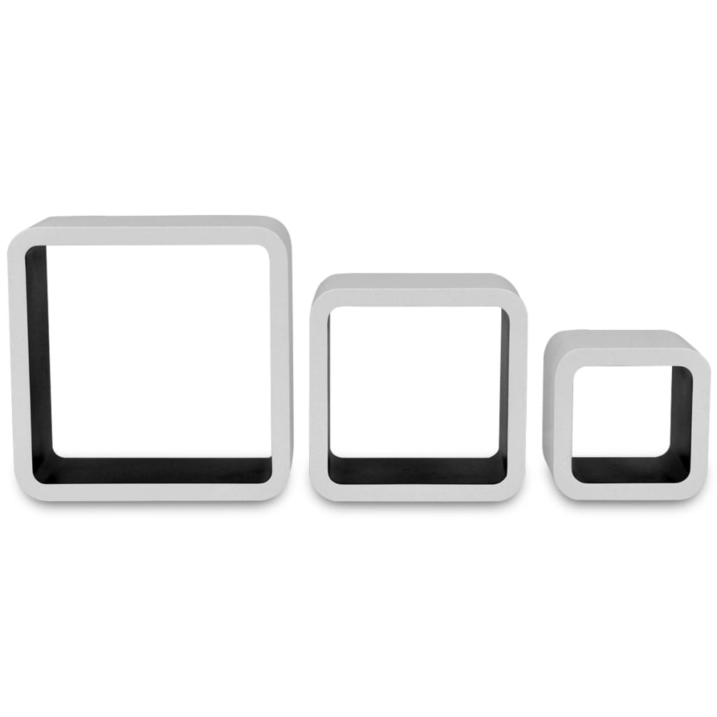 vidaXL Étagères murales Forme de cube 6 pcs Blanc et noir