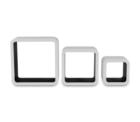 vidaXL Estanterías de cubos para pared 6 unidades blanco y negro