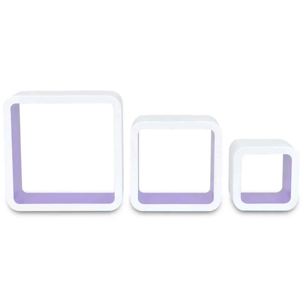 vidaXL Étagères murales Forme de cube 6 pcs Blanc et violet