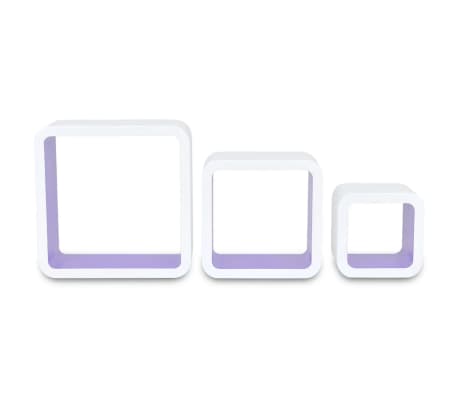 vidaXL Étagères murales Forme de cube 6 pcs Blanc et violet