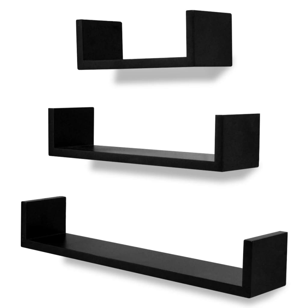 

vidaXL Wall Shelves 6 pcs Black