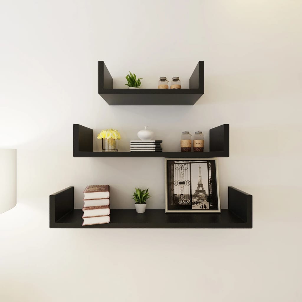 

vidaXL Wandplanken 6 st zwart