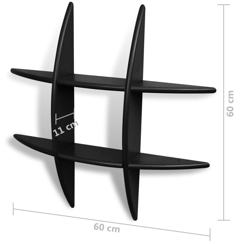 

vidaXL Wandplanken 2 st zwart