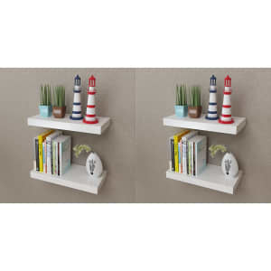 Stenske police 4 kosi 40 cm bele barve