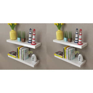 Stenske police 4 kosi 60 cm bele barve