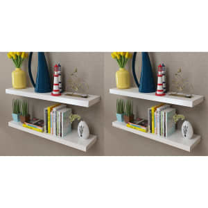 Stenske police 4 kosi 80 cm bele barve